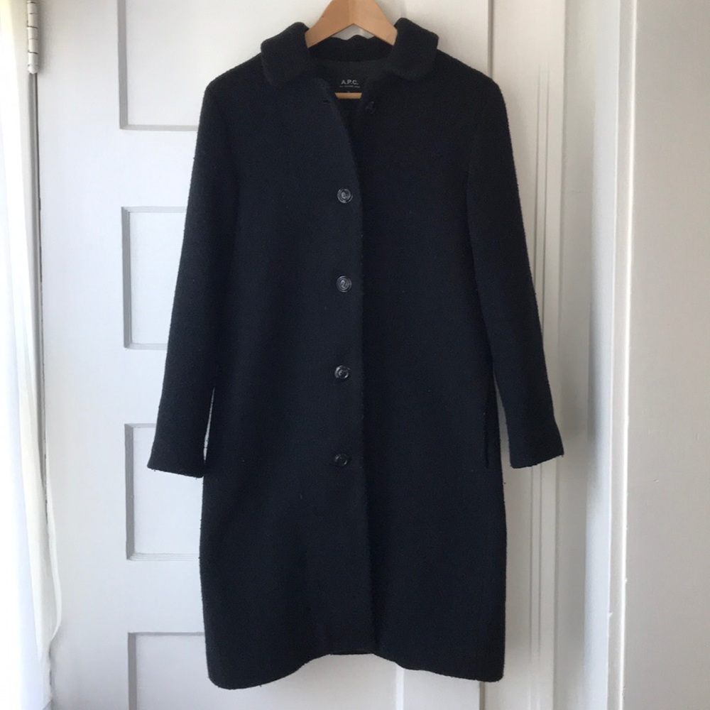A.P.C. Black Wool Coat